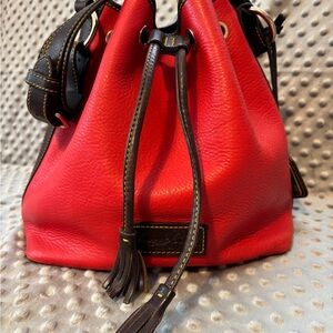 Dooney & Bourke Red Leather Bucket Bag